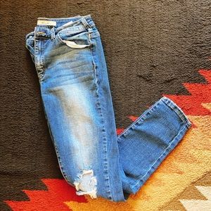 Denim Distressed Skinny Jeans